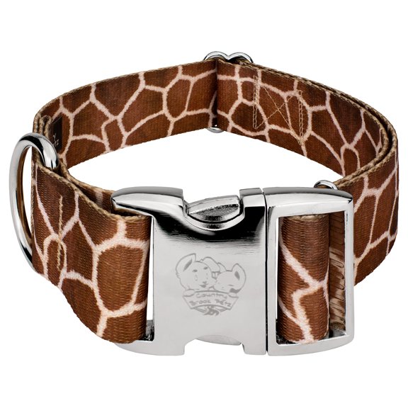 Country Brook Petz® 1 1/2 inch Premium Giraffe Dog Collar, Medium