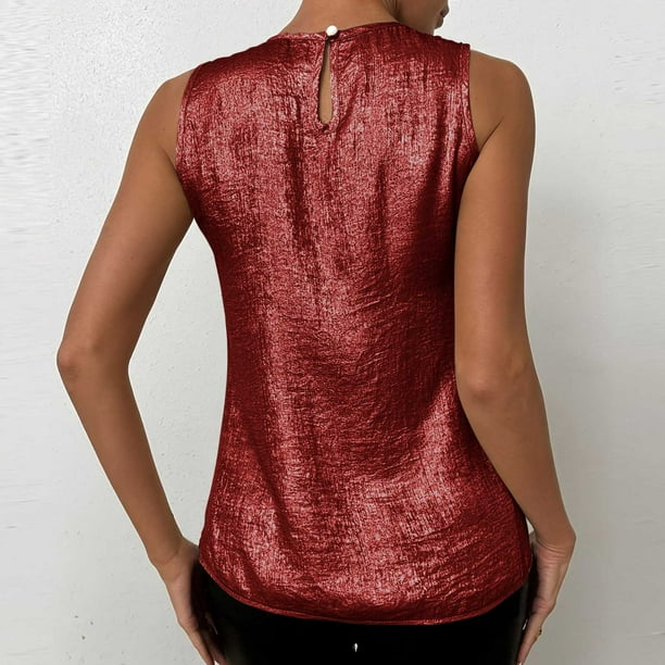 T Shirt Velvet Tank Top Outfit Yanlir Women's Velvet Shiny Gold