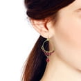 thumbnail image 4 of Elegant Belle Red Crystal Teardrop Dangle Brass Earrings, 4 of 4