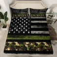 thumbnail image 2 of Erosebridal Army Green Camo Bed Sheets Set Full Size, Vintage US Flag Bed Sheets Full, Army Camouflage Decor, 2 of 7