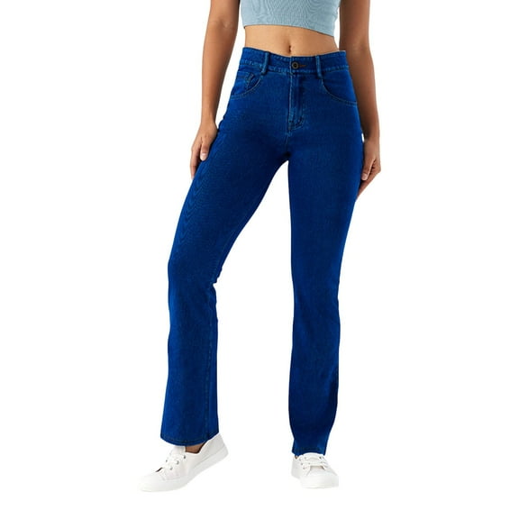 Women's Stretch Denim Jeans High Waisted Skinny Bootcut Flared Comfortable Pull On Jeggings for Ladies