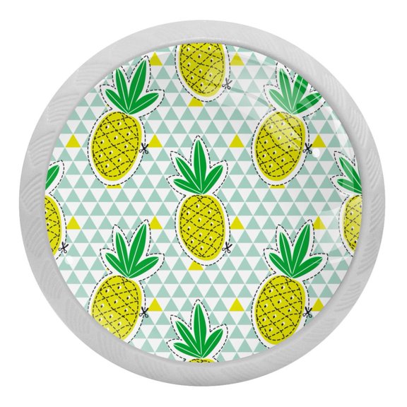 4PCS Round Pineapple Cabinet Fluorescence Knob Glowing in the Dark Furniture Drawer Pulls Handle with Screws