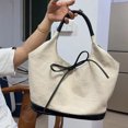 thumbnail image 2 of Bolsos de mano casuales coreanos para mujer, bolsos de diseñador de lujo, carteras, novedad 2024, en lona PU, gran capacidad, asa superior, tela para el hombro, 2 of 4