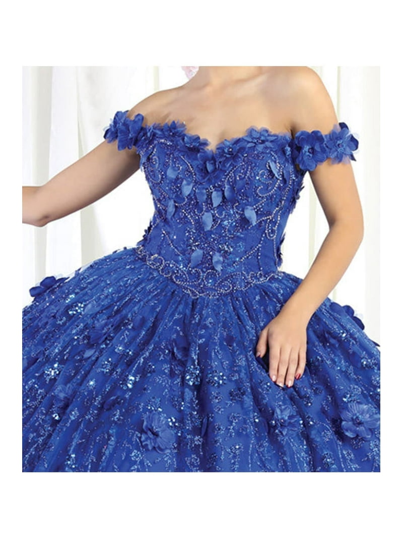 strapless open back dress Rachel Allan RQ3146 Ball Gown Long Glitter Overskirt Quinceanera Dress –  The Dress Outlet