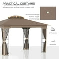 thumbnail image 4 of Outsunny 12' x 10' Terrasse Gazebo Auvent Extérieur avec Toit à 2 Niveaux, Filets, 4 of 10