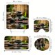 thumbnail image 3 of 4pcs Green Plant Shower Curtain Set with Non-Slip Rugs, Toilet Lid Cover, and Bath Mat - 71x71 Inches - Eco-Friendly Bathroom Decor, 3 of 4