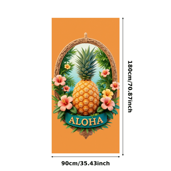 Decorative Design Aloha Banner Tropical Theme Floral Design Pineapple Element Hawaiian Decoration for Summer Party Beach Party Indoor Decoration