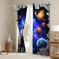 thumbnail image 3 of jejeloiu Universe Planet Black Out Curtains,Galaxy Starry Sky Curtains Pack of 2 (42x63 Each) For Boys Teens, 3 of 6