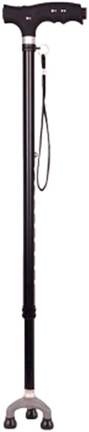 white, black Durable Portable Lightweight Anti‑Slip Hiking Stick for Elderly Walking 