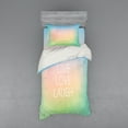 thumbnail image 1 of Ambesonne Live Laugh Love Bedding Set 3 Pcs, Circular Ombre Text, Twin, Multicolor, 1 of 3