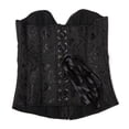 thumbnail image 3 of Women's Bustier Corset Top Lace Up Corsets Plus Size Floral Vintage Overbust Corset, 3 of 5