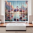 thumbnail image 3 of Ambesonne Flamingo Kitchen Curtains, Blush Atmosphere Birds, 55"x24", Pale Pink Soft Blue, 3 of 3