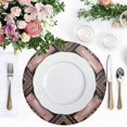 thumbnail image 4 of 15 Inch Round Grid Plate Mats Heat Non-Slip Resistant PVC Placemats for Kitchen Dining Table Decor Retro Style Shape Pattern 6PCS, 4 of 5