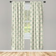 thumbnail image 3 of Ambesonne Stars Curtains, Bullseye Shapes Pattern, Pair of 28"x95", Beige and Pale Green, 3 of 5
