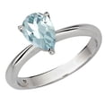 thumbnail image 1 of Dazzlingrock Collection Sterling Silver 9X7 MM Pear Cut Aquamarine Solitaire Bridal Engagement Ring, Size 10, 1 of 1