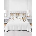 thumbnail image 3 of Orange Eucalyptus Leaves Summer Quilt Set Full Size,Soft Quilted Bedding Set with 2 Pillow Shams,Weeping Spring Botanical Summer Lightweight All Season Bedspread Coverlet for Bedroom 78"x90", 3 of 6