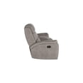 thumbnail image 3 of Benjara Folu 80" Console Loveseat- Dual Manual Recliner- Gray Faux Leather, 3 of 7