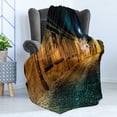 thumbnail image 4 of City Old Houses Soft Flannel Fleece Blanket, Dark Deserted Alley by Night in Sibiu Romania Mysterious Historical Place, Cozy Plush for Indoor and Outdoor Use, 50" x 70", Multicolor, by Ambesonne, 4 of 5