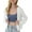 White, variant on Women's Cropped Zip up Hoodie Long Sleeves with Drawstring Hooded Cotton Causal Crop Tops