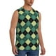 thumbnail image 2 of Balery Green Squares Camisetas sin mangas para hombre, absorbe la humedad y protege contra el mal olor.-XX-Large, 2 of 7