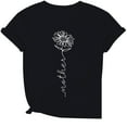 thumbnail image 3 of Tittly T Shirts for Women Graphic Tees Women's Spring Round Neck Letter Printed Mother Loose Casual Short Sleeved T Shirt Tshirts Shirts Spring Tops for Women Black L, 3 of 3