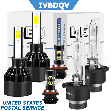IVBDQV H1 D2S H11 LED HID Headlight Bulbs High/Low Beam Fog Light Bulbs 6000K,Pack of 6