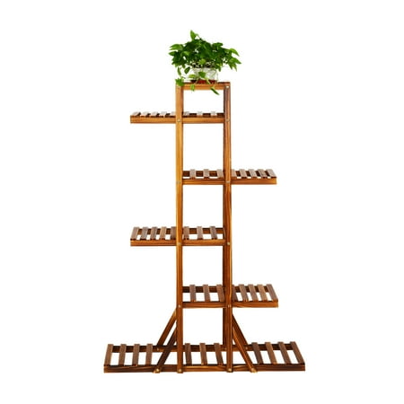 HomeDirect 6 Tier Corner Wooden Plant Stand Ladder Flower pot Display Rack Shelf Holder