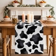thumbnail image 4 of Cow Printed Cotton Linen Table Runner for Dining Kitchen, Farmhouse Black White Animals Textured Wedding Outdoor Party Tablerunners Decoration, Dresser Scarf Coffee Tablecloth Runners 13x72 Inches, 4 of 9