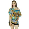 thumbnail image 1 of Bimba Women Floral Multicolor custom Poncho Top Cold Shoulder Georgette Blouse, 1 of 1