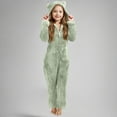 thumbnail image 2 of lnmuld Kids One-piece Solid Color Soft Lined Girls Romper Jumpsuit Warm Thickened Winter Playwear Cozy Outfit for Toddler Baby Size:5-6 Years, 2 of 5