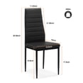 thumbnail image 4 of Xahpower 4 Person Kitchen Dining Table Set,a Rectangle Tempered Glass Table and four Faux Leather Chairs,Black, 4 of 11