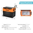 thumbnail image 2 of Costway 58 Quarts Car Refrigerator Portable RV Freezer Dual Zone w/ Wheel Orange, 2 of 10
