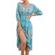 thumbnail image 5 of Txlixc Vestido bohemio casual para mujer, vestido midi de media manga con cuello en V para vacaciones Txlixc  Moda, 5 of 7