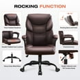 thumbnail image 4 of JONPONY Leather Office Chair, Big and Tall Office Chair 400LBS Wide Seat Ergonomic Computer Desk Chair High Back Executive Leather Chair Adjustable Task Chair, Brown, 4 of 8