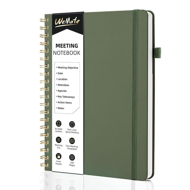 Cuaderno para Reuniones WEMATE B5 (18x25 cm) Piel Sintética 200 Páginas
