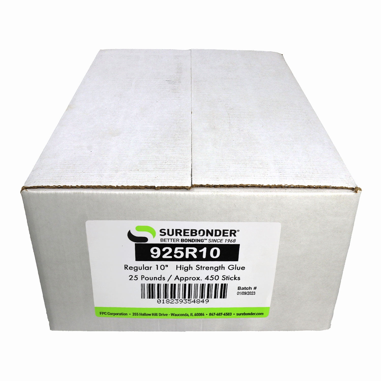 925R10 High Performance 1Minute Open Time Acrylic Hot Melt Glue Sticks - 7/16" x 10" | 25 Lb Box