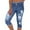 01# Light Blue, variant on HKYNLAG Capri Jeans for Women Low Rise Cropped Stretchy Ripped Jeans Raw Hem Distressed Denim Jeggings with Pockets Black L