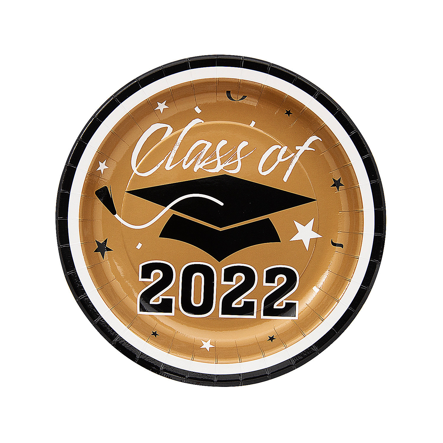 Class of 2022 Gold Dinner Plates, Graduation, Disposable, Senior Party
