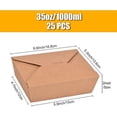 thumbnail image 2 of Kraft Paper Lunch Box, 25 Pieces Kraft Cardboard Snack Boxes, Take Away Box, Oil and Waterproof, for Sandwich, Cheesecake, Burger (1000ml), 2 of 4