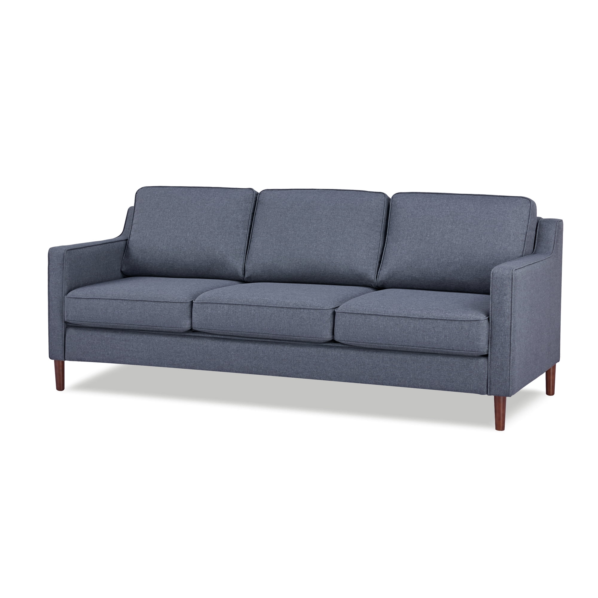 A&D Home Sedona Dark Gray Faux Linen Modern Sofa, Upholstered Contemporary Couch