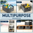 thumbnail image 6 of Starplast Collapsible Decorative Plastic Storage Bins, Set of 3, Grey, 6 of 10