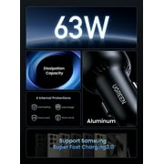 UGREEN Vehicle Adapter with USBC Charging, Multiple Ports, 63W Power Delivery for Phones and Tablets