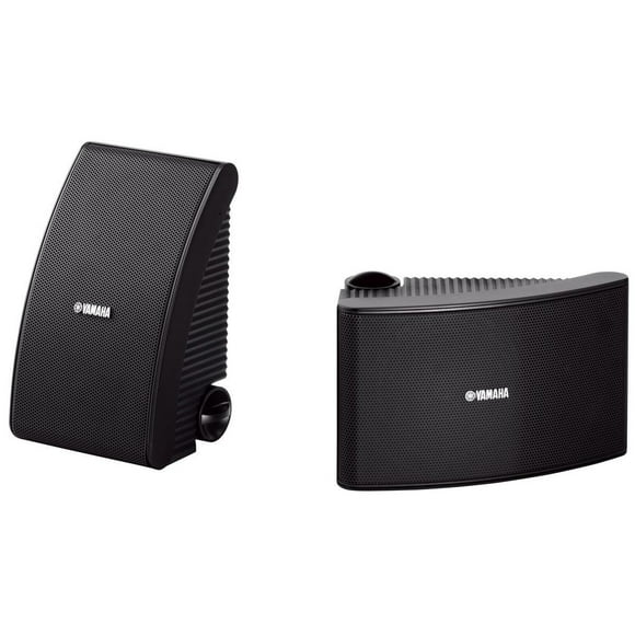 YAMAHA NS-AW392BL Altavoces para todo clima de cono de 120 vatios y 5 1/4 pulgadas (1 par, negro)