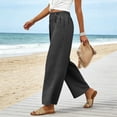 thumbnail image 7 of GUACER Wide Leg Pants for Women Elastic Waist Pleated Textured Trousers with Pockets Casual Loose Fit Pants, 7 of 7