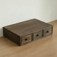 thumbnail image 1 of Elodie Wooden Desktop Organizer Creative Monitor Stand Riser for Desk Office Indoor 3 Drawer, 1 of 8