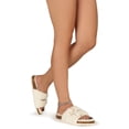 thumbnail image 6 of Bamboo Double Buckle Soft Faux Fur Cork Trim Slide Sandal 20329, 6 of 6
