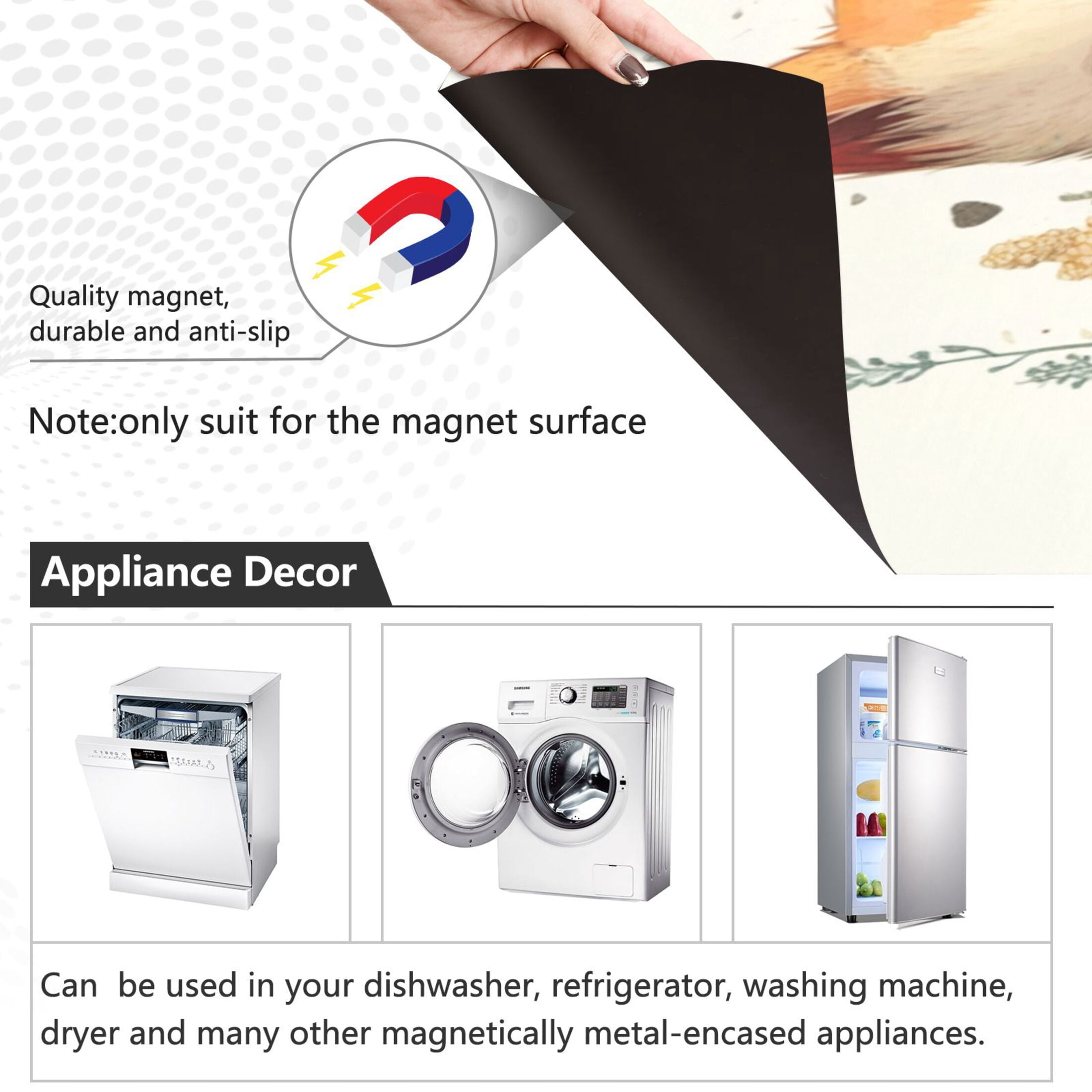Dishwasher Magnetic Sticker 23x26 Inch Refrigerator Magnetic Sticker Washing Machine Magnetic Sticker Kitchen Panel Magnetic Sticker Home Decor Beautiful Little Orange Fox