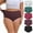 Heather Burgundy Mix, variant on Plus Size Women’s Cotton High Waisted Underwear, 5-Pack Full Coverage Briefs, Tummy Control Breathable Panties