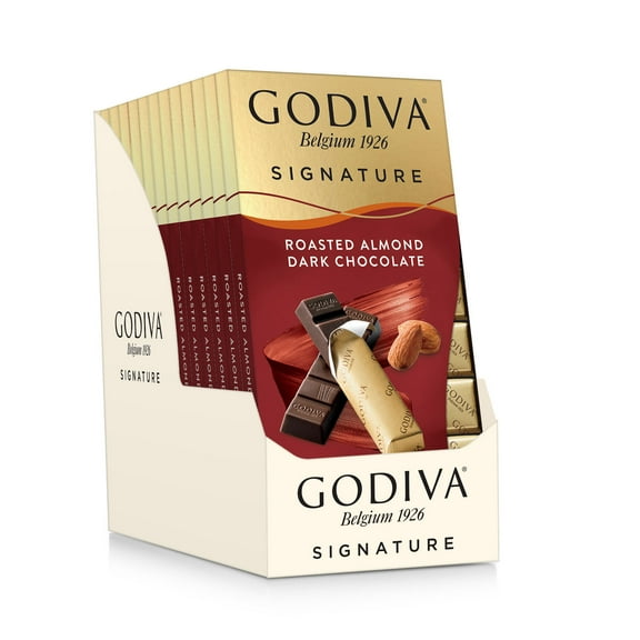 GODIVA SIGNATURE ROASTED ALMOND DARK CHOCOLATE 8pc