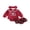 Red, variant on RUINIXCW Newborn Baby Girl My First Christmas Outfit Infant Bay Girls Fall Winter Clothes Peter Pan Collar Long Sleeve Romper Plaid Ruffled Skirt Headband Set